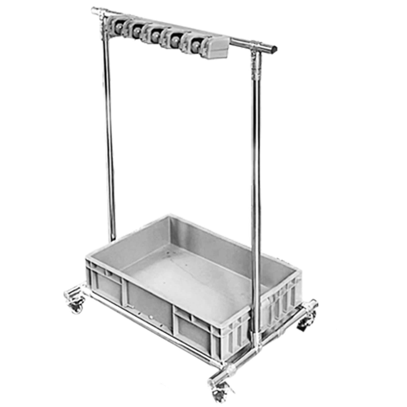 Soporte Móvil Para Escobas Y Fregonas. Coloca Fregonas Húmedas. Estante De Herramientas De Limpieza De Pie De Acero Inoxidable. Rotación De 360°. Polea Universal Silencio,Gray-10 tow 12 hooks