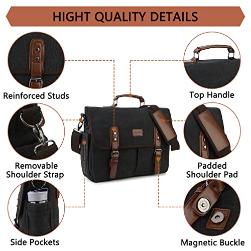 Bolso mensajero RAVUO para hombre negro 15.6 pulgadas miniatura 3