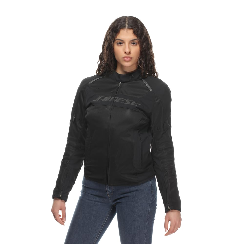 Dainese Kurtka Air Frame 3 Tex Wmn, damska letnia kurtka motocyklowa, oddychające wstawki z siatki, wyjmowana podszewka chroniąca przed wiatrem, ochraniacze na ramionach i łokciach, czarna, 44