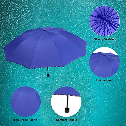 Image of KEKEMI 3 Fold Plain Pipine Umbrella for Men & Women