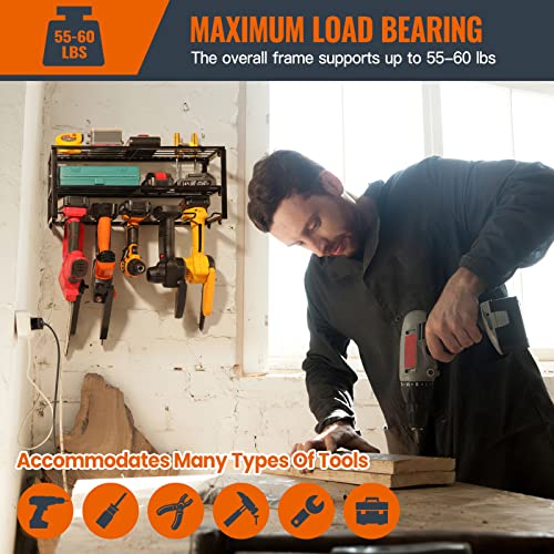 Pimpimsky Power Tool Organizers, Drill Holder Wall Mounted, Garage Tool Organizers And Storage, Heavy-Duty Tool Shelf, Storage Rack Tool Hangers For Shed Workshop, Compact Design, Gift For Dad Men #TOP3