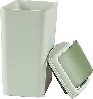 4.5 Gallon Trash Can with Swing Lid, Plastic Swing Top Trash Can (Green)