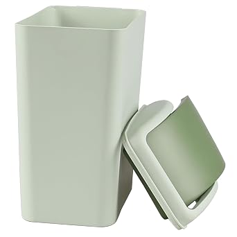 4.5 Gallon Trash Can with Swing Lid, Plastic Swing Top Trash Can Green