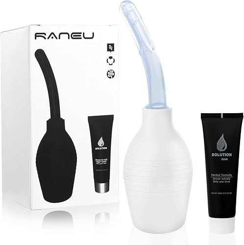 RANEU Kit de bombilla de enema con lubricante anal Douche de materiales superiores para hombres y mujeres RANEU Kit de bombilla de enema con lubricante anal Douche de materiales superiores para hombres y mujeres