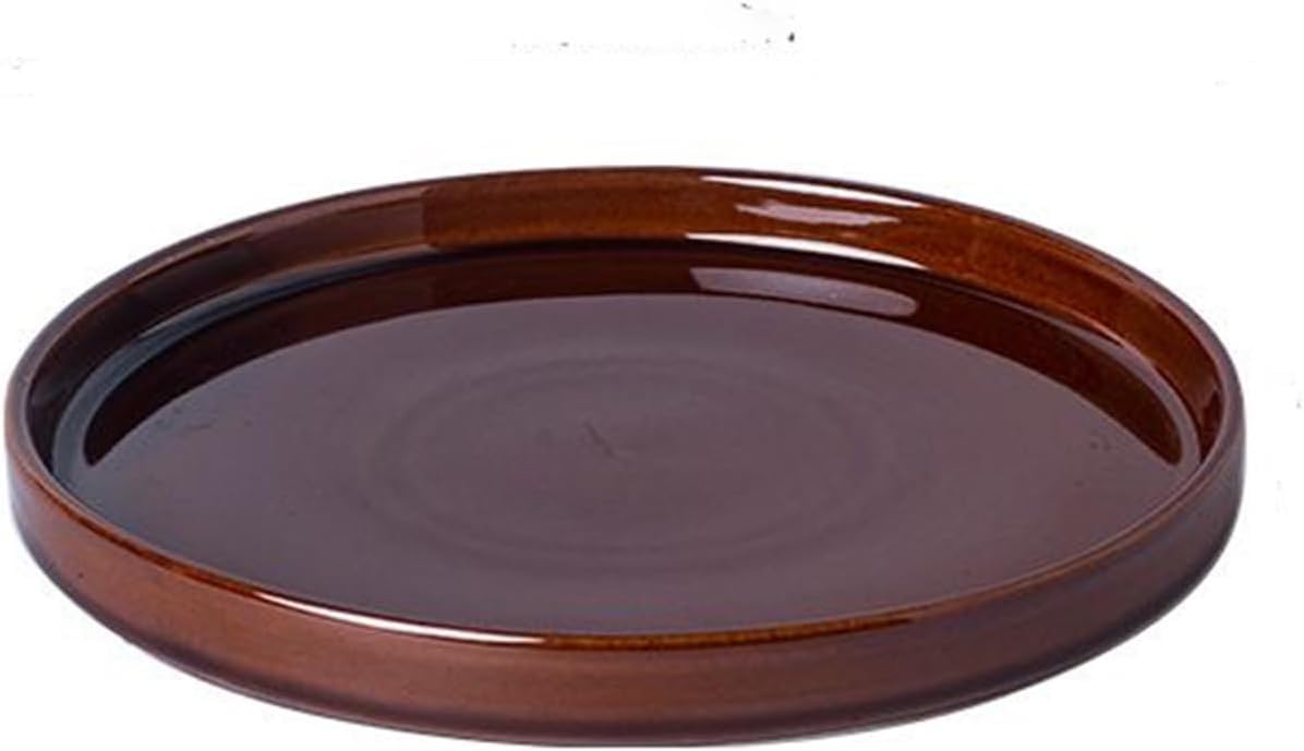 LUMICENDRA Ceramic Plant Saucer Brown 10" Plant Saucer Ceramic 10"