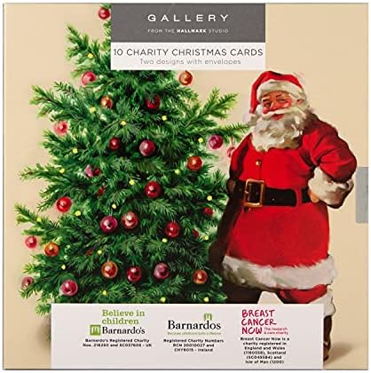 Hallmark Gallery Collection Christmas Charity Cards - Pack of 10 in 2 Classic Illustrated Designs