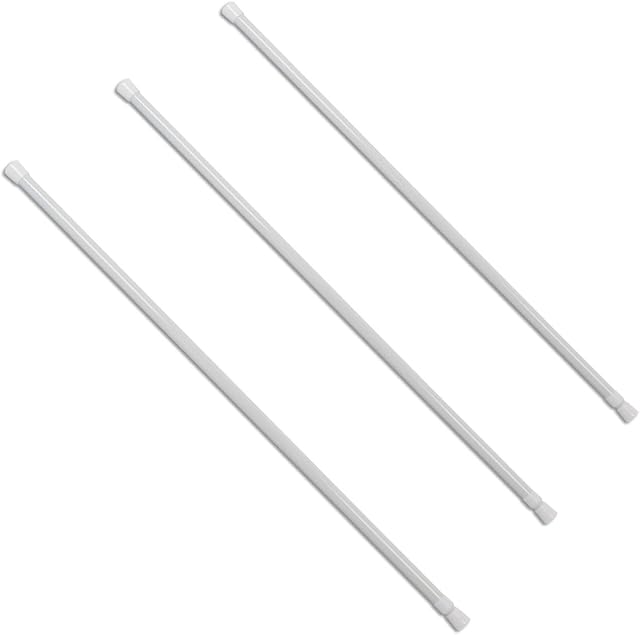 MultiWare Spring Net Curtain Rod Extendable Tension Telescopic Poles Shower Bath Curtain Rail 84-150cm