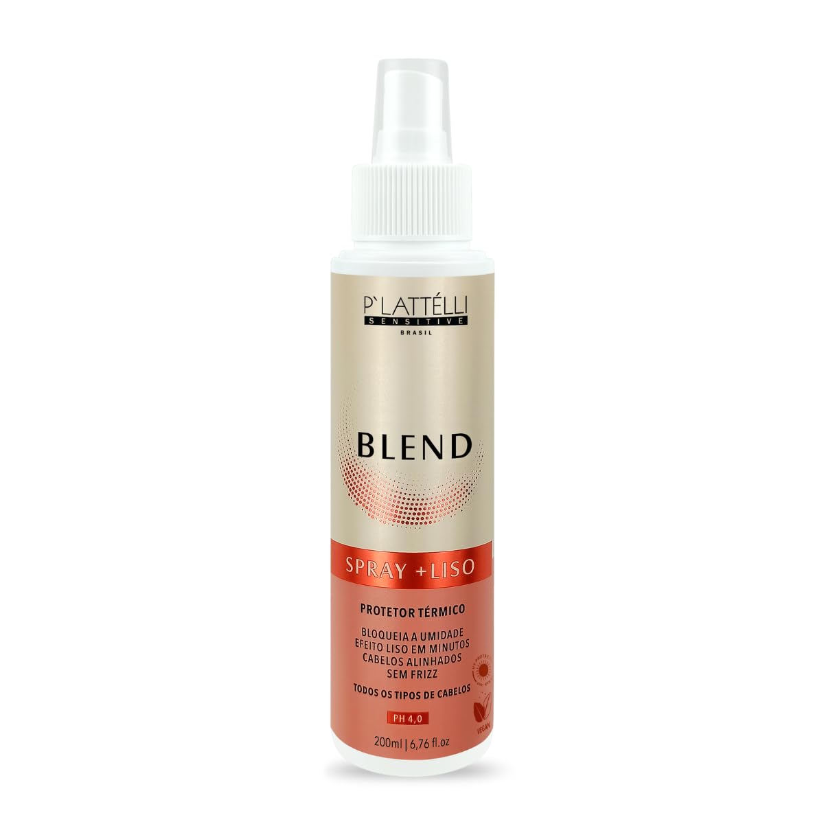Blend Spray Mais Liso 200ml - Plattélli Profissional Sensitive - Protetor Térmico