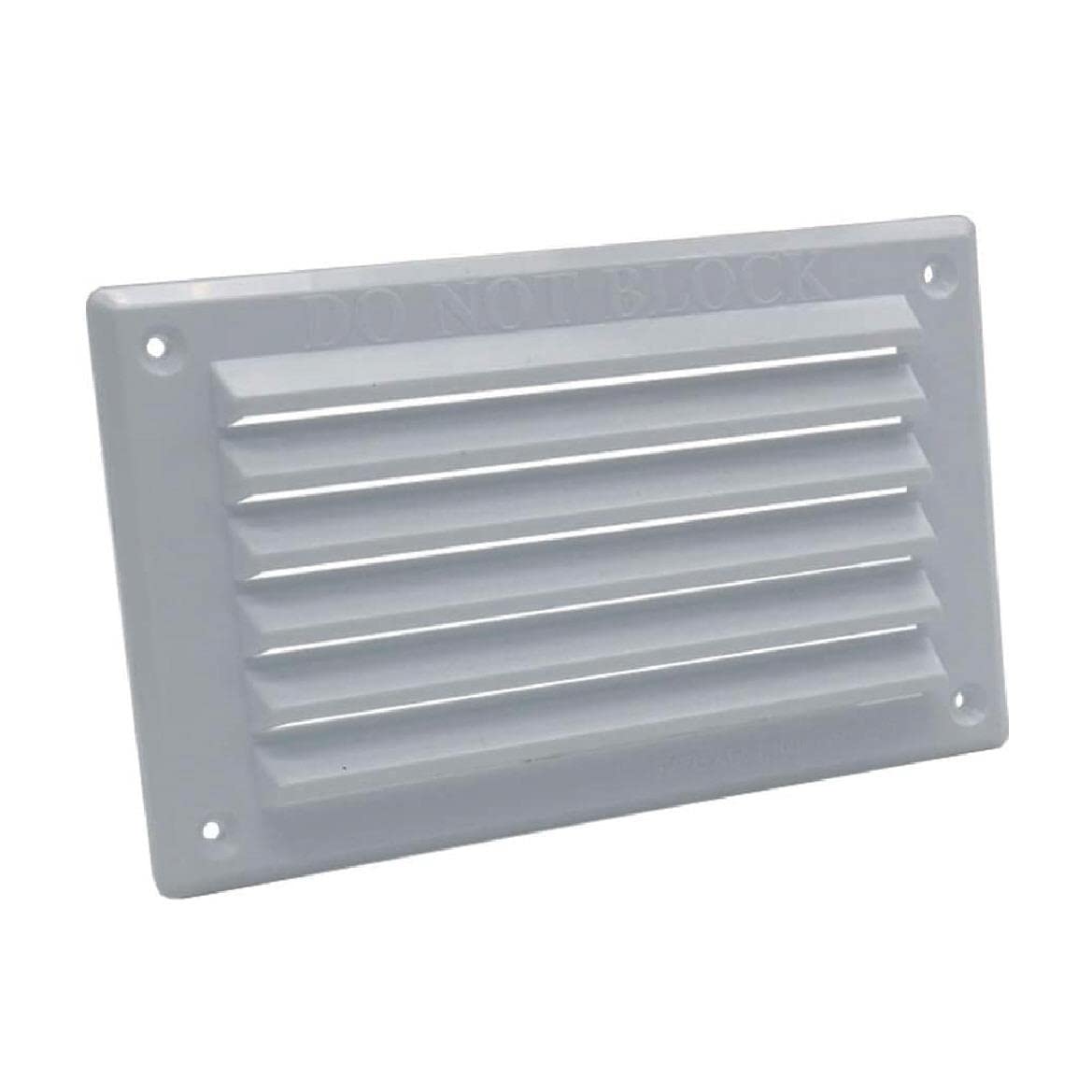White Louvre Air Vent 6" x 3" Plastic Grille with Removable Flyscreen Cover