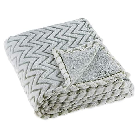 DII Colección de Mantas de Felpa Chevron Cover