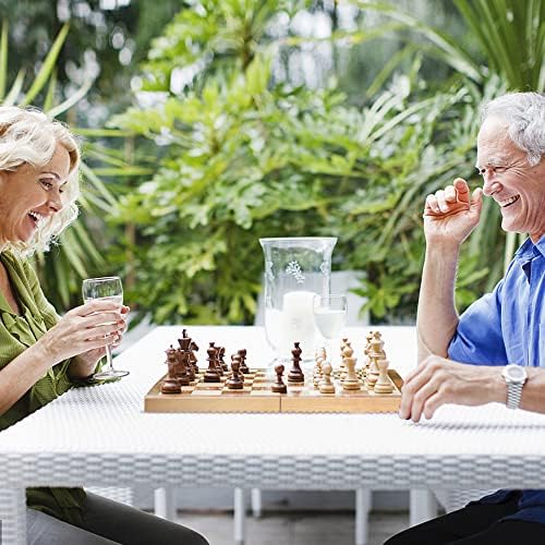 Travel Chess Set for Kids and Adults, 3 in 1 Chess Checkers Set, Portable Travel Board Game & Friends Board Game, Wooden Board Game for Kids, Strategy Board Game Toy Gift for Kids, Chess Board Set 6