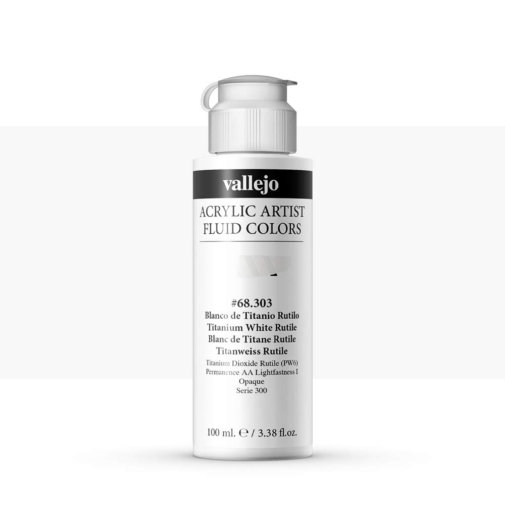 Vallejo White Acrylic Fluid Color 68303 Titanium Rutile (100Ml)