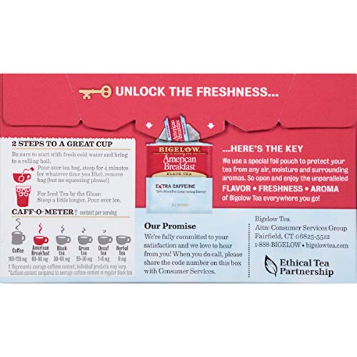 Bigelow American Breakfast Black Tea Bags, 20 Count Box (Pack Of 6) Caffeinated Black Tea, 120 Tea Bags Total #TOP2