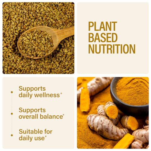 Image of Turmeric Curcumin Tablets with Fenugreek Root extract | High Strength Turmeric Supplement | Natural Antioxidant Support | Joint & Immunity Support |120 Tablets