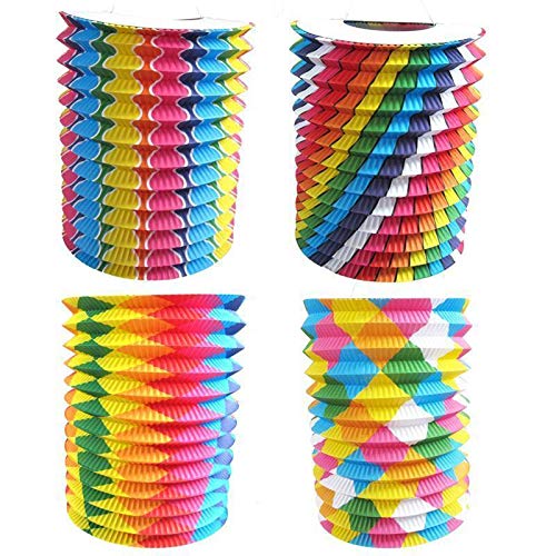 LAMPIONS CYLINDRIQUE BARIOLES 16CM