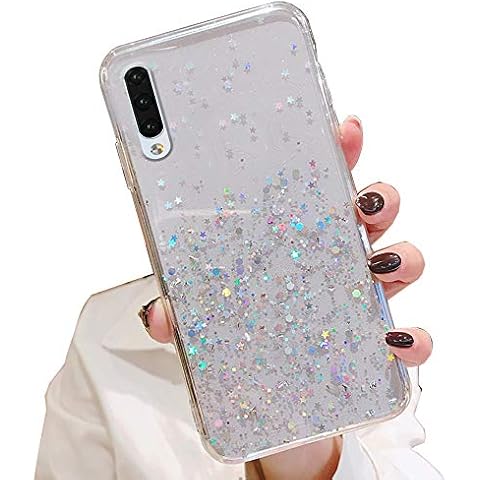 LCHULLE Case for Samsung Galaxy A10(6.2 inch) Glitter Cover Paillette Case Sparkle Bling Bling Protective Case Clear TPU Bumper Silicone Case Back Cases Cover Transparent Cover