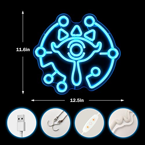 Image of Sheikah Eye Neon Sign from LOZ Dimmable LoZ Neon Sign for Room Wall Decor Gamer Gifts Gaming Neon Sign Led Neon Light for LOZ Fans (Sheikah Eye)