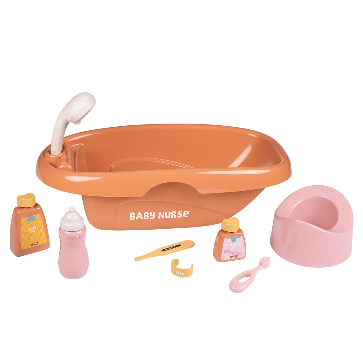 Smoby - Baby Nurse - Bathtub and Accessories Set - Numerous Accessories - Imitation Toy - Taking Care of Your Baby - Recycled Material - From 3 Years Old - Made in France