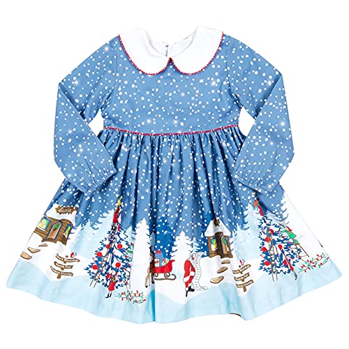 Flag Dress Girls Dresses Pan Kids Clothes Christmas Print Bow Princess Collar Toddler Baby Santa Girls Dress&Skirt