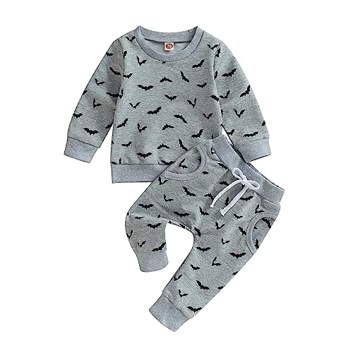 Yingisfitm XDBABYLW-K-4N06-OSWA4 Baby Girl Boy Halloween Outfits Bumpkin Spook Crewneck Sweatshirt Top Pants Set Toddler Neutral Fall Winter Clothes cover
