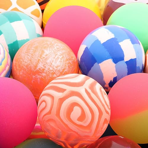Large Bouncy Balls Assorted Pack 8 psc 1.77 inch 45 mm - Super Ball for Toddlers and Adults Party Favors Pinata Filler Goodie Bags Stuffers for Kids - Treasure Box Toys for Classroom Carnival Prizesf