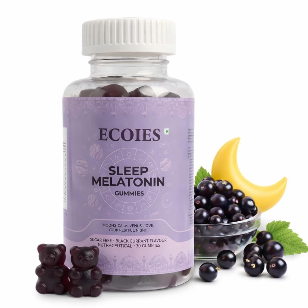 Melatonin Sleep Gummies for Men, Women | No Added Sugar | Fall Asleep Fast & Restful Deep Sleep | Blackcurrant Flavor Veg Gummy (30 Count)