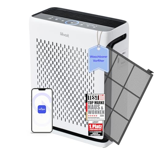 LEVOIT | HEPA Luftreiniger | Air Purifier mit Lichtsensor und waschbarem Vorfilter | Leise | CADR 243 m³/h, Wohnung bis 52 m² | entfernt 99,97 % von...