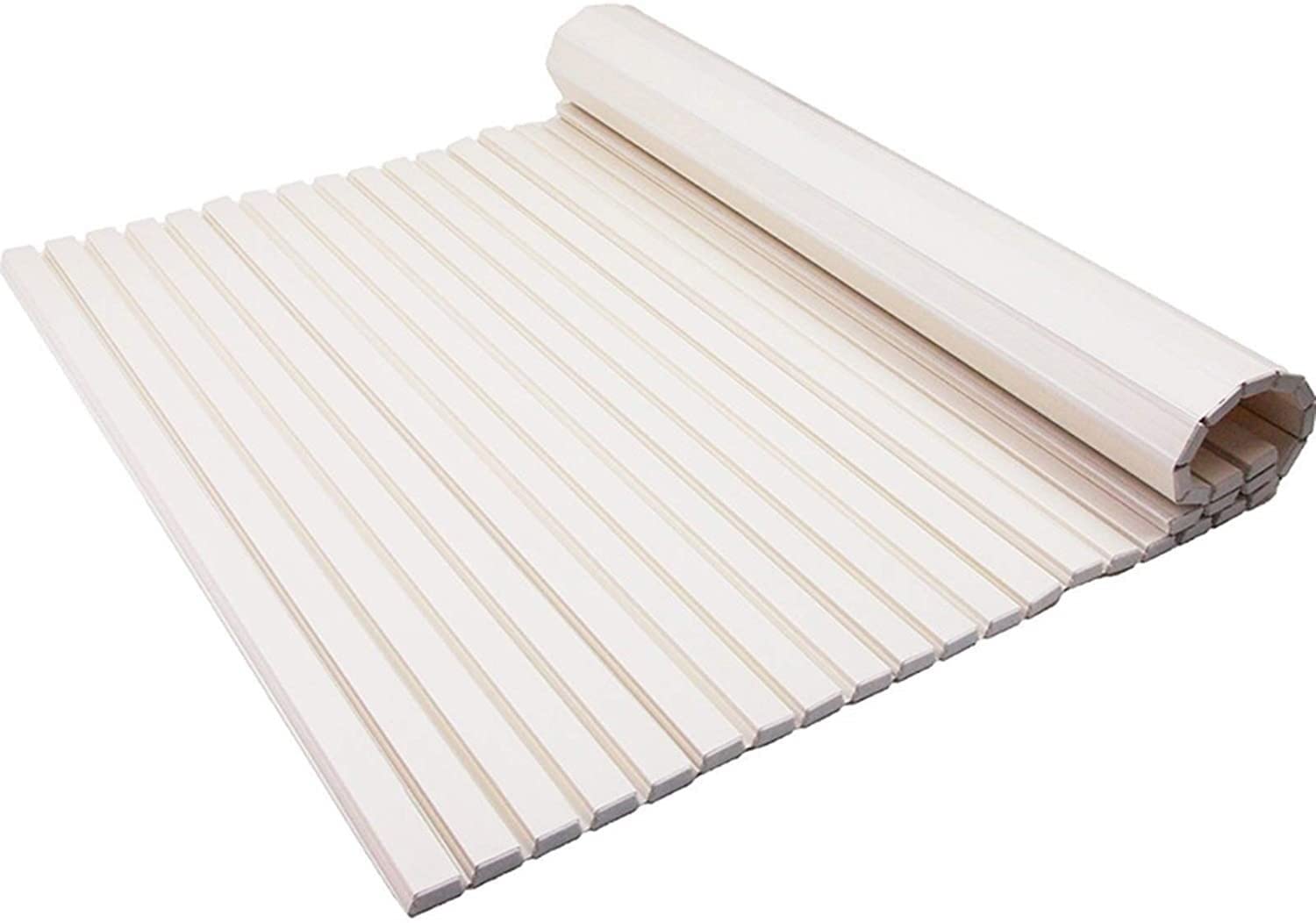Couvercle de baignoire isolant JATIBOSH pliable et plateau de rangement blanc