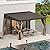 Domi 12x14FT Lean to Gazebo, Hardtop Wall Mounted Gazebo with Sloping Galvanized Steel Roof, Wall Pergola with Aluminum Frame, Curtains and Netting, for Patio, Deck, Garden, Backyard