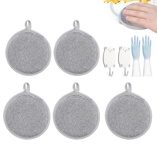 Vuggdt Paño de malla de alambre | Trapos de alambre multiusos para lavar platos | Paños de cocina reutilizables para limpieza de cocina | Paño de fregado antiarañazos para mojado y seco