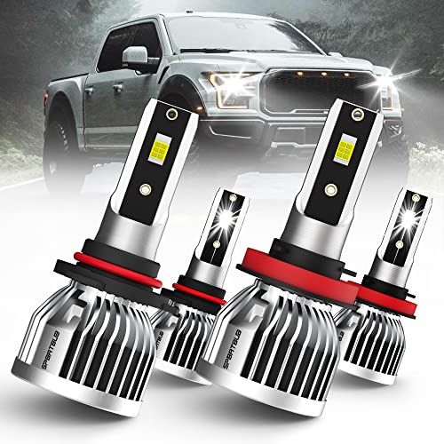 Image of LED Bulbs Combo, Compatible with (2015-2022) Ford F-150 LED Bulbs Combo, 9005 High Beam + H11 Low Beam, Pack of 4
