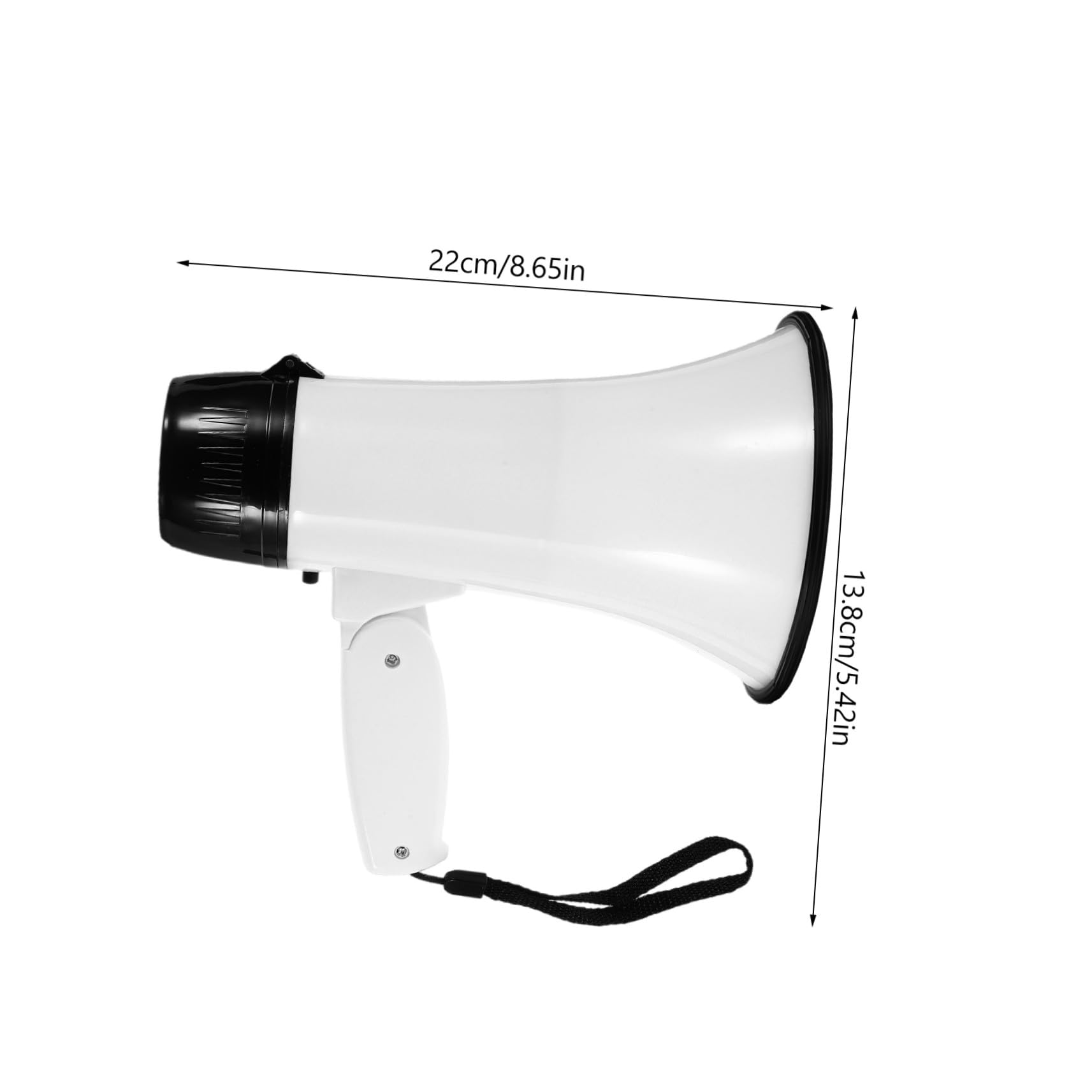 Megáfono Portátil Blanco Grabación y Amplificador de Sonido con Micrófono para Guía y Vendedor Resistente y Plegable