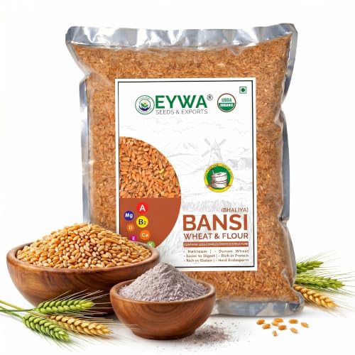 Image of Eywa Seeds & Exports Pvt Ltd Organic Bansi Bhaliya Whole Wheat Grains (2 KG) | Whole Grains For Eating And Cooking | |Bansi Bhaliya Daane | Produce of India from Organic Farms