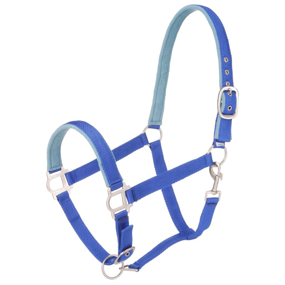 Tough 1 Nylon Padded Halter with Satin Hardware, Royal Blue, Horse