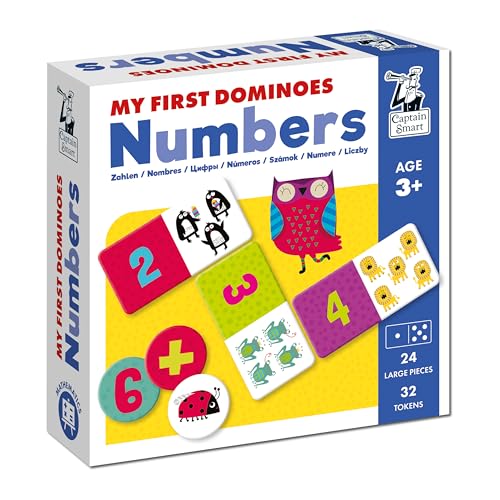 Captain Smart Dominosteine Domino Spiel Kinder Ab 3 Jahre Große Spielsteine 24 Teile Lernspiel Lernspielzeug Logikspiel Mathematisches Spiel Jungen Mädchen