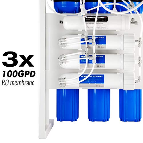 Image of iSpring RCB3P Tankless Reverse Osmosis Filtration System, 300 GPD Under Sink RO System, Reduces TDS, 1.5:1 Pure to Drain, Booster Pump & Pressure Gauge for Residential & Light Commercial Use