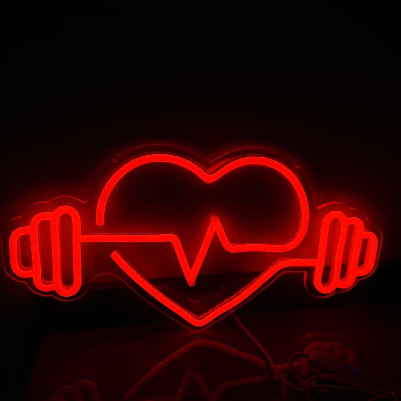 GYM neon sign Dumbbell neon light,Fitness Neon Sign Gym Wall Sign Gym Open Wall Art Decor Gift for Her, Christmas Gift, Bedroom Neon Sign
