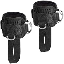 Ankle Straps Ankle Bands Wrist Cuffs Padded Straps Adjustable Fitness Glute Kickback D-Ring for Cable Machine with Extra Foot Heel Belts 1 Pair