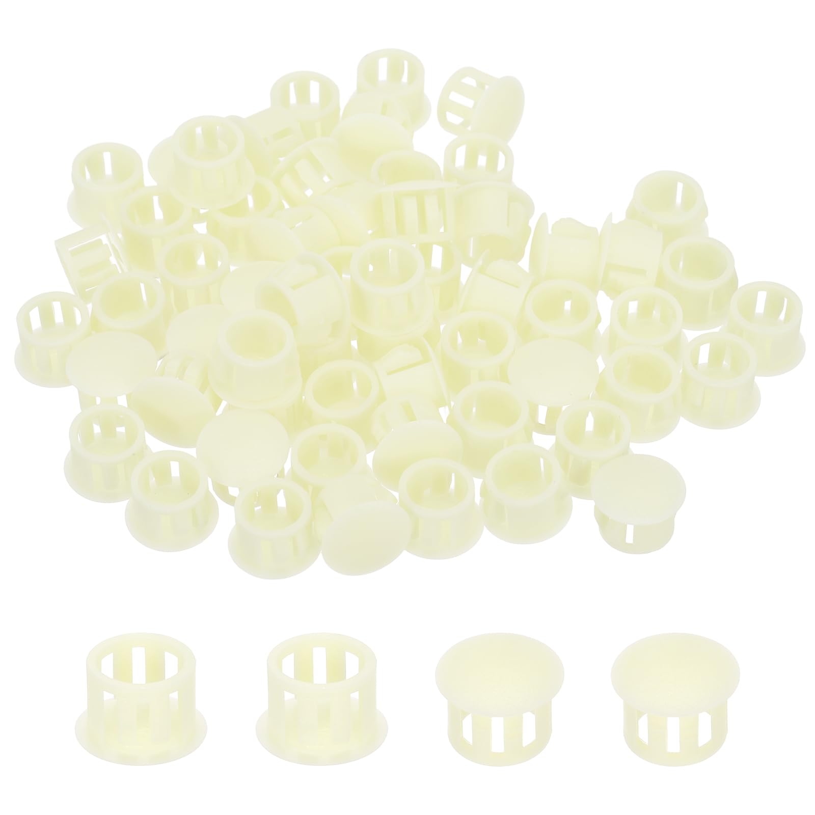 sourcing map 64PCS 12mm(15/32") Cream White Plastic Hole Plugs