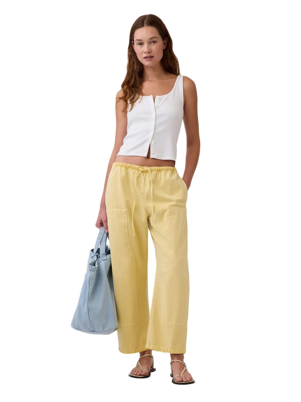 Photo 1 of GAP Women's Pull-on Barrel Pant, Maize, X-Large