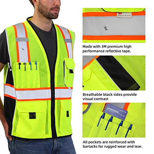 Dib Safety DSV04Y-L Vest Reflective Yellow Mesh thumb #2