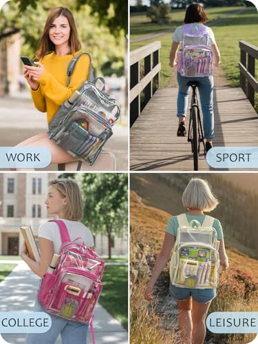 Image of Clear Backpack for School, Heavy Duty Transparent Bookbag