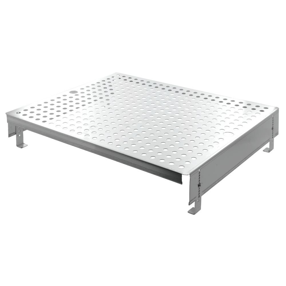 Expressly HUBERT Double Well Perforated Stainless Steel Adjustable Elevator - 19"L x 23.5 1/2"W