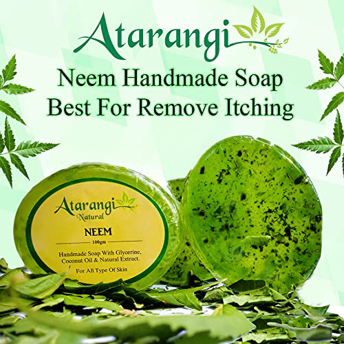 Atarangi Natural Glycerine Neem Soap With Neem Leaves For Skin Itching