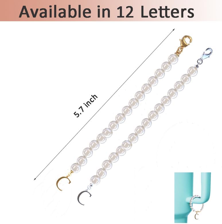 Miniatura 3 de Stanley Charms  2 piezas de dijes de letras de acero inoxidable para taza Stanley y vaso simple y moderno, dije de identificación con nombre inicial