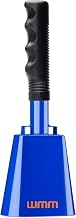 10 Inch Steel Cowbell with Handle Cheering Bell for Sports Events Large Solid School Bells & Chimes Percussion Musical Instruments Call Bell Alarm(Blue)