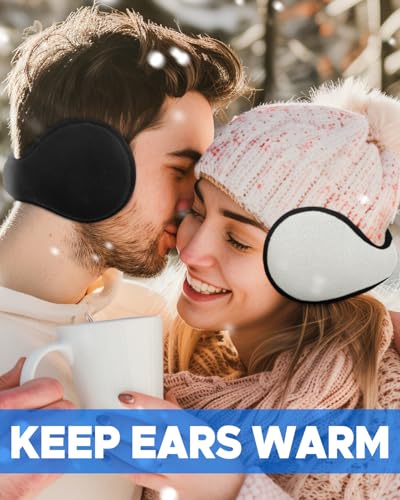 venswell winter ear muffs for men women fleece ear warmers for cold weather running-behind the head earmuffs adjustable