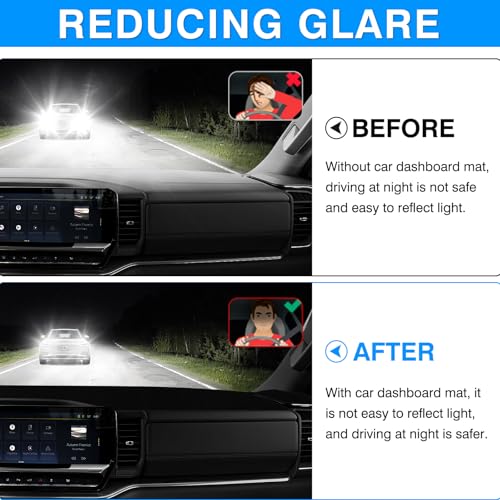 Image of Autorder Dashboard Cover Mat for 2022-2025 2026 Chevy Chevrolet Silverado /GMC Sierra 1500 2500HD 3500HD Accessories Dash Cover Upgrade Velvet Dash Mat Sunshade Glare UV Rays Protector (Without HUD)