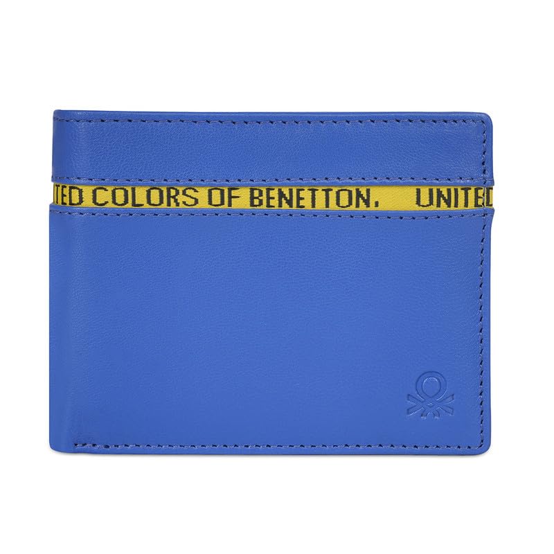 UNITED COLORS OF BENETTON Fynn Leather Passcase Wallet- Blue, No. of Card Slot : 12 UNITED COLORS OF BENETTON Fynn Leather Passcase Wallet- Blue, No. of Card Slot : 12