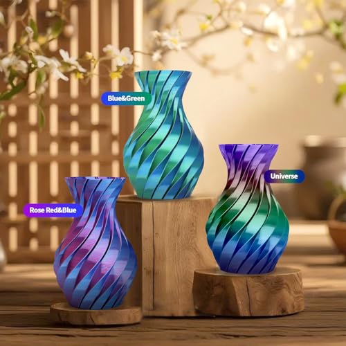 Image of YOUSU 3D Printer Filament 1.75MM Silk PLA Filament Rainbow Color, 10 * 250g Pack Filament Bundle for 3D Printer.